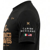 Jersey Oficial 1ª Equipación Mexico Waves negro — detalle logo