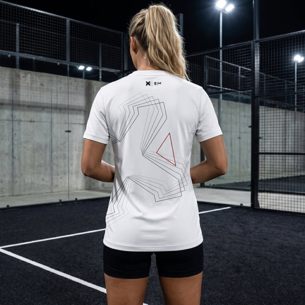 Playera Trama Geométrica · Blanco